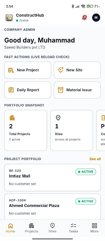 لقطة شاشة ConstructHub 1