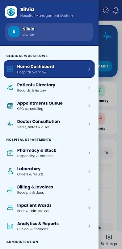 Hospital Management App screenshot 2