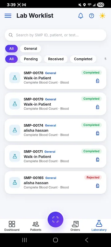 Tangkapan layar LabCare 4