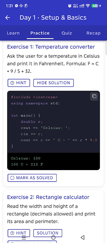 Learn C++ in 5 days screenshot 2