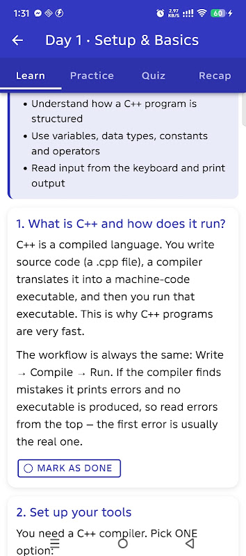 Learn C++ in 5 days screenshot 3