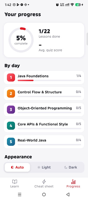 Learn JAVA in just 5 days screenshot 2