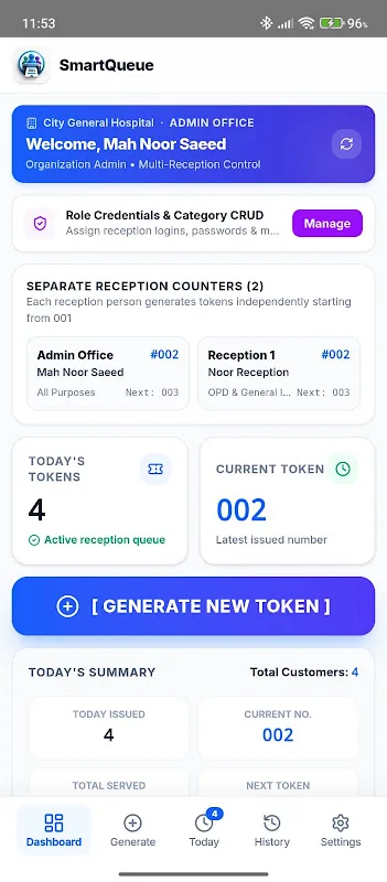 Tangkapan layar SmartQueue 1