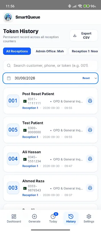 Tangkapan layar SmartQueue 5