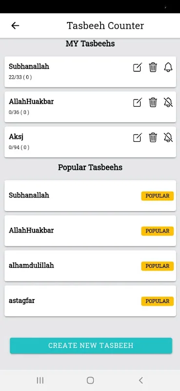 Tangkapan layar Tasbeehat 2