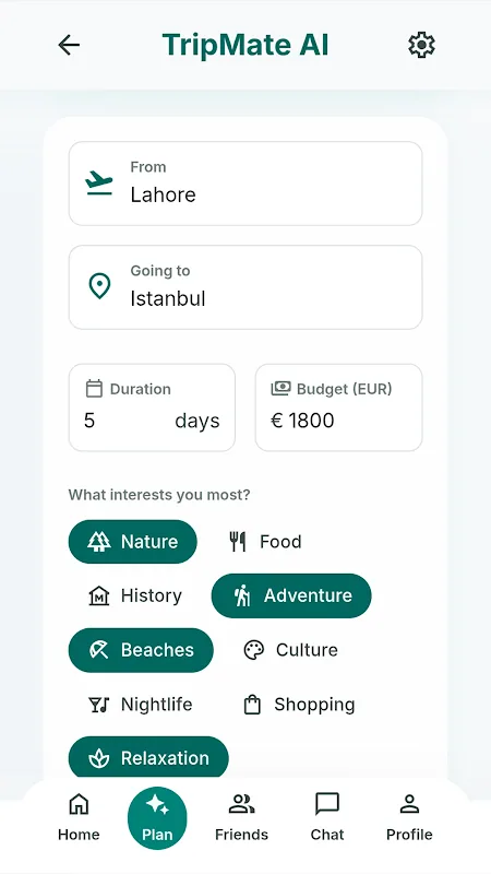 Tangkapan layar Tripmate AI 2