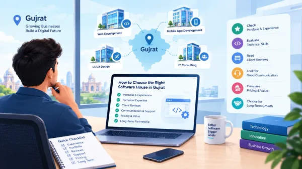 How to choose the right software house in Gujrat: checklist covering portfolio, skills, reviews, communication and pricing