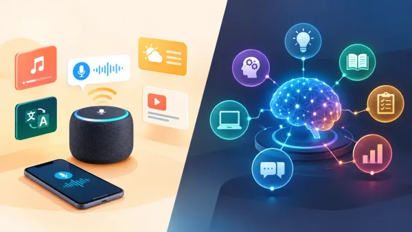 Weak AI vs strong AI: a voice assistant speaker compared with a connected artificial brain